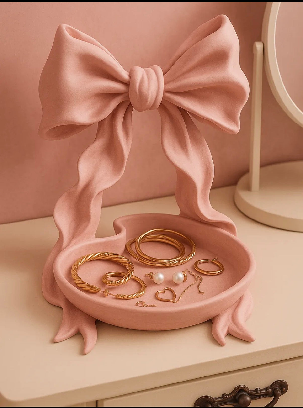 Coquette Bow Ribbon Jewelry Tray